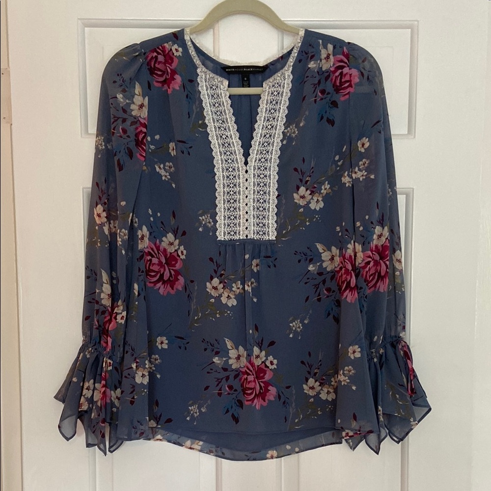 White House Black Market Floral Blouse